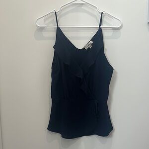 Monteau Dark Blue Ruffled Fitted Camisole
